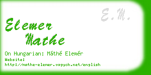 elemer mathe business card